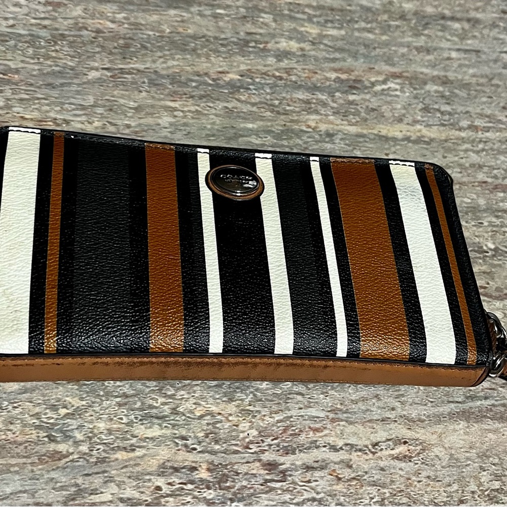 Coach striped zippered wallet - Picture 14 of 16